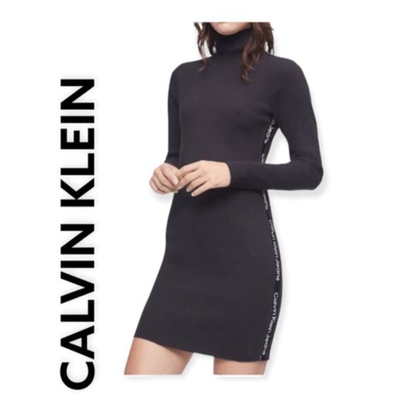 CALVIN KLEIN Logo Tape Ribbed Mock Neck Zip size XL - Picture 1 of 5